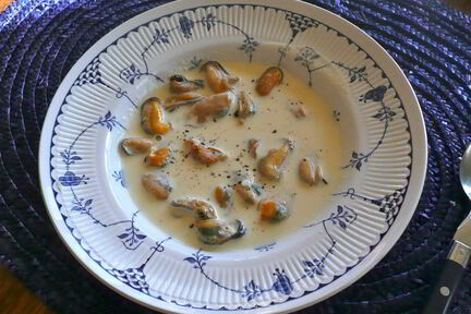 Суп из мидий со сливками
