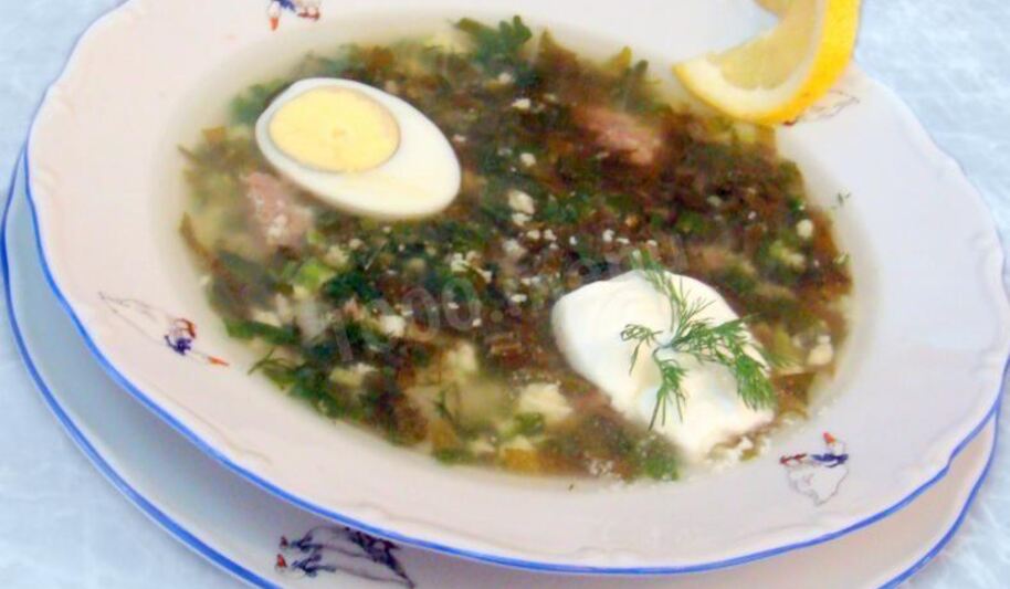 Рецепт супа из щавеля с мясом