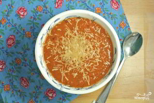 Суп из томатного сока с сыром