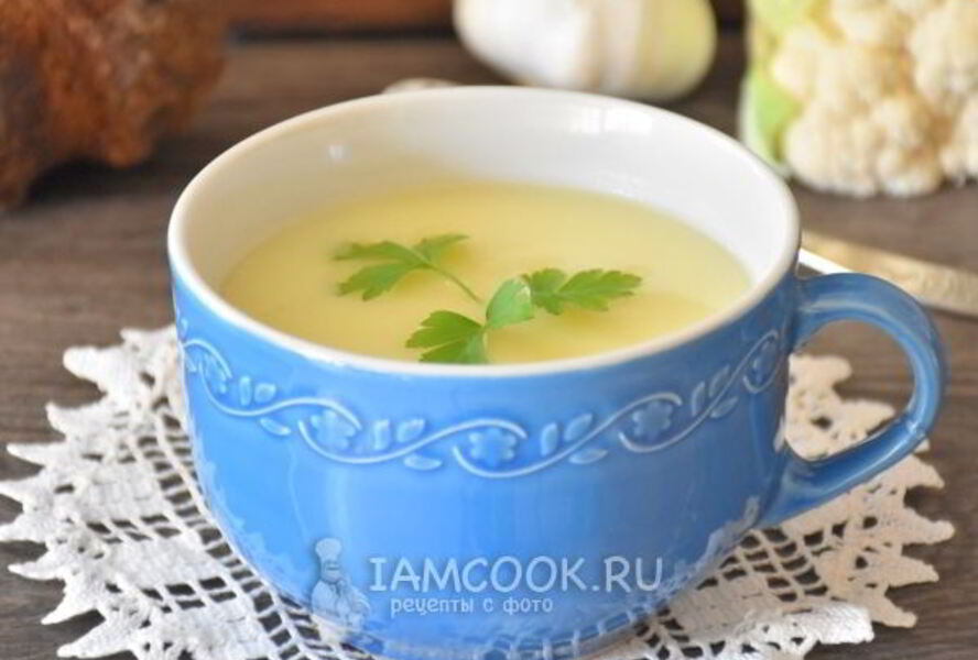 Суп-пюре из цветной капусты и картофеля
