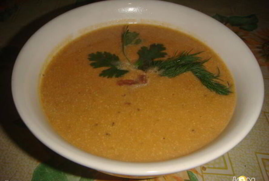 Суп-пюре из тыквы и морепродуктов