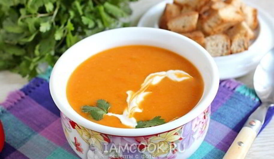 Рецепт томатна-тыквенного суп-пюре с картофелем
