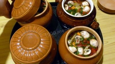 суп в горшочках в духовке