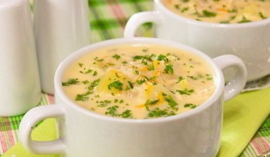 Рецепт сырного супа с курицей и грибами
