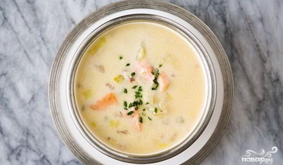 Рецепт сырного супа с семгой