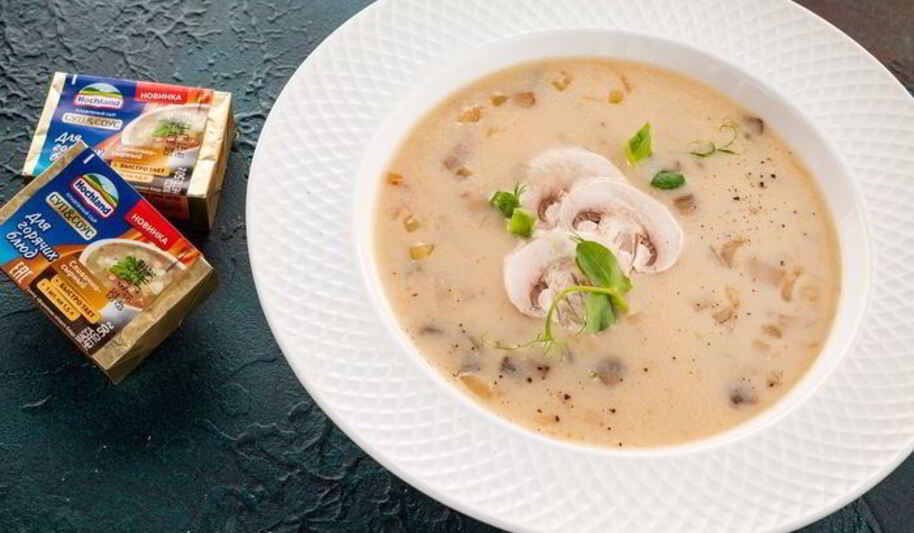 Рецепт сырного супа с шампиньонами
