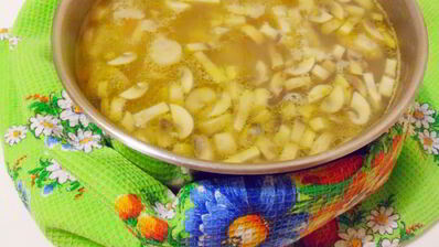 томленый грибной суп