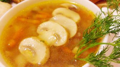 томленый грибной суп