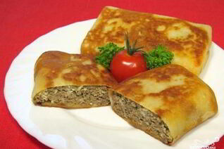 Блинчики с говяжьей печенью