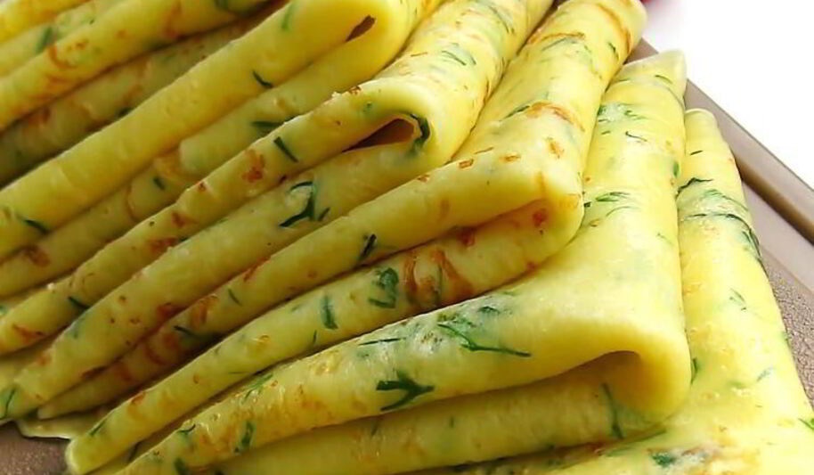 Рецепт сырных блинов с укропом