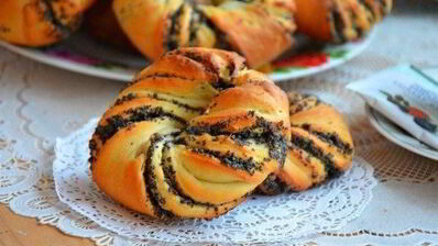 булочки с маком