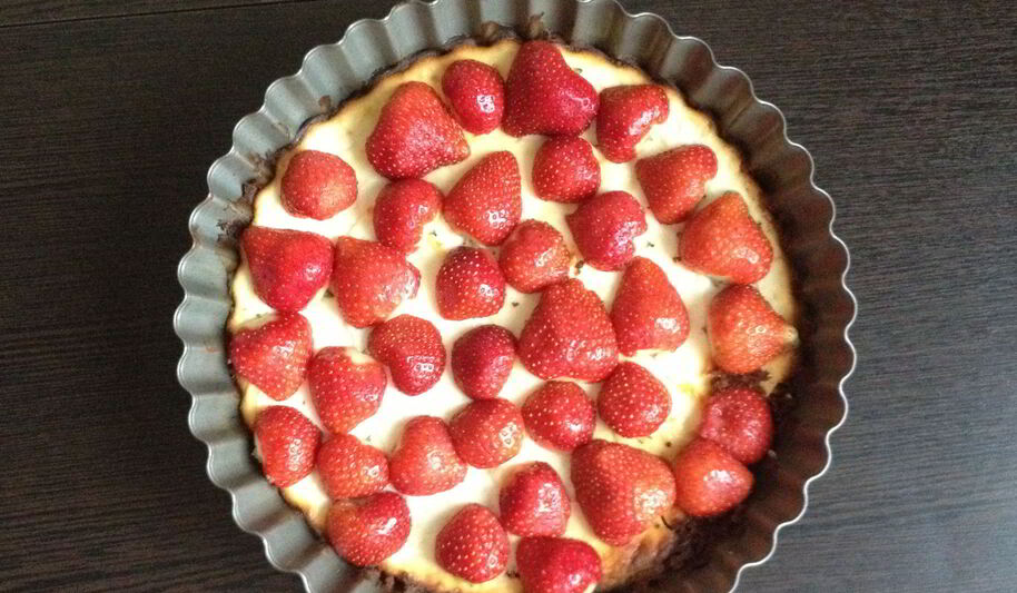 Рецепт чизкейка с рикоттой и свежей клубникой