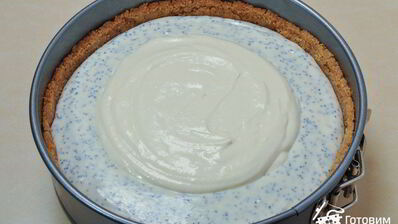 чизкейк с яблоками и маком