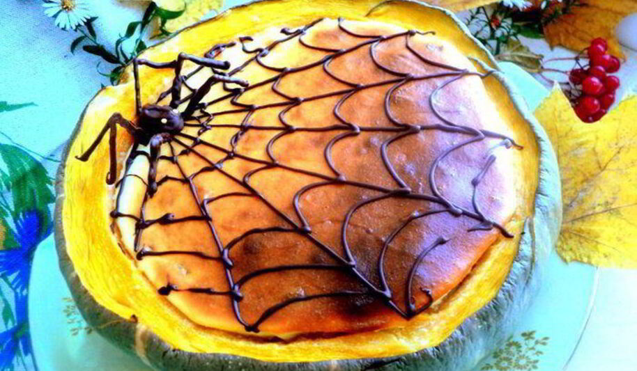 Рецепт чизкейка в тыкве паутинка