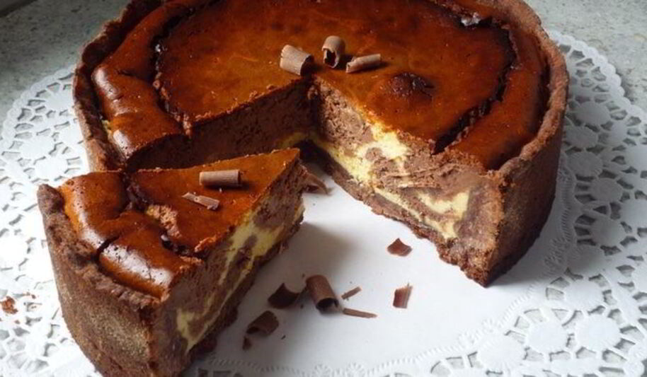 Рецепт мраморного шоколадного чизкейка