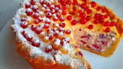 нежный малиновый чизкейк с хрустящей корочкой