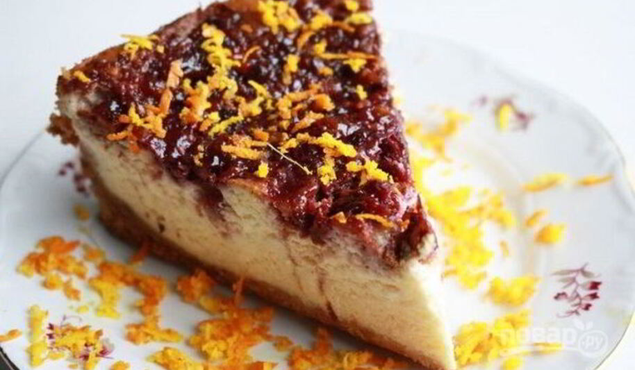 Рецепт новогоднего чизкейка с клюквой