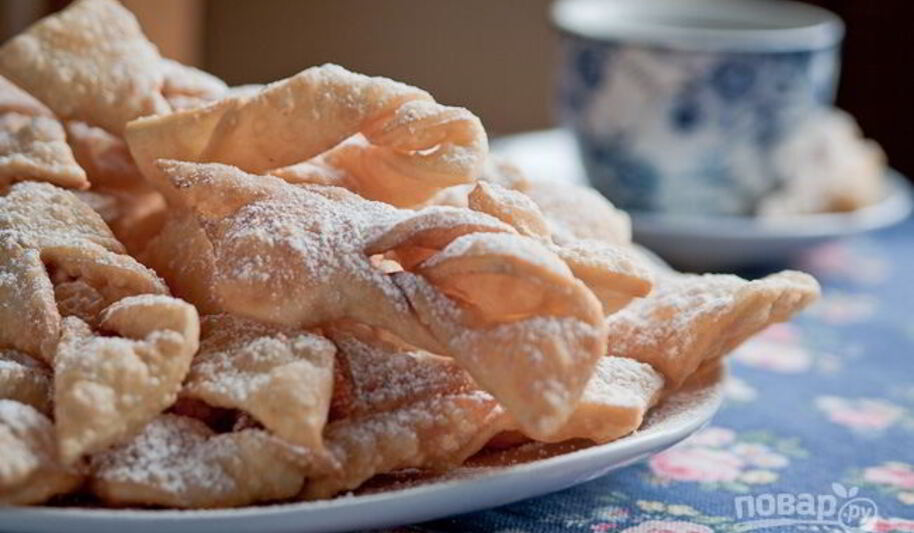 Рецепт десерта хвороста пода снегома