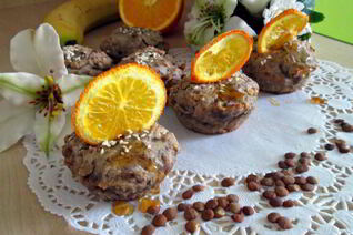 Чечевичные кексы с цитрусовыми чипсами