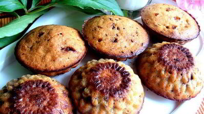 кексы-маннички с творогом и бананом