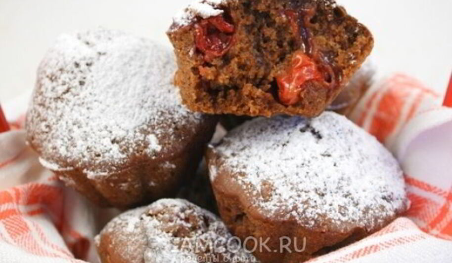 Рецепт постных шоколадно-вишневые кексы