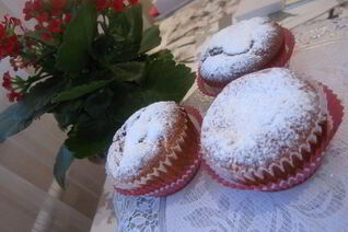 Творожные кексы с заварным ванильным кремом