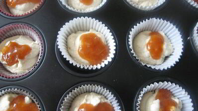 творожные кексы с заварным ванильным кремом