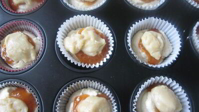 творожные кексы с заварным ванильным кремом