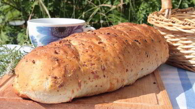 горчичный хлеб на твороге с сыром