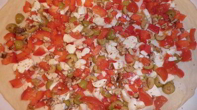 итальянский хлеб с моцареллой