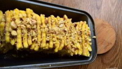 хлеб гармошка с ореховой начинкой