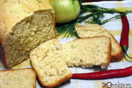 Хлеб с укропом, луком, чесноком и чили