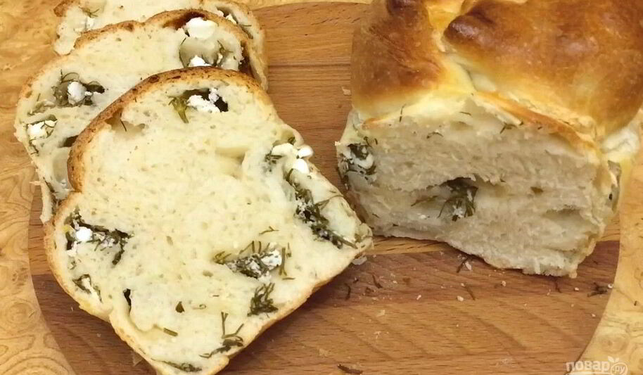 Рецепт воздушного хлеба с брынзой и зеленью
