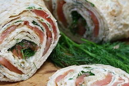 Лаваш с лососем