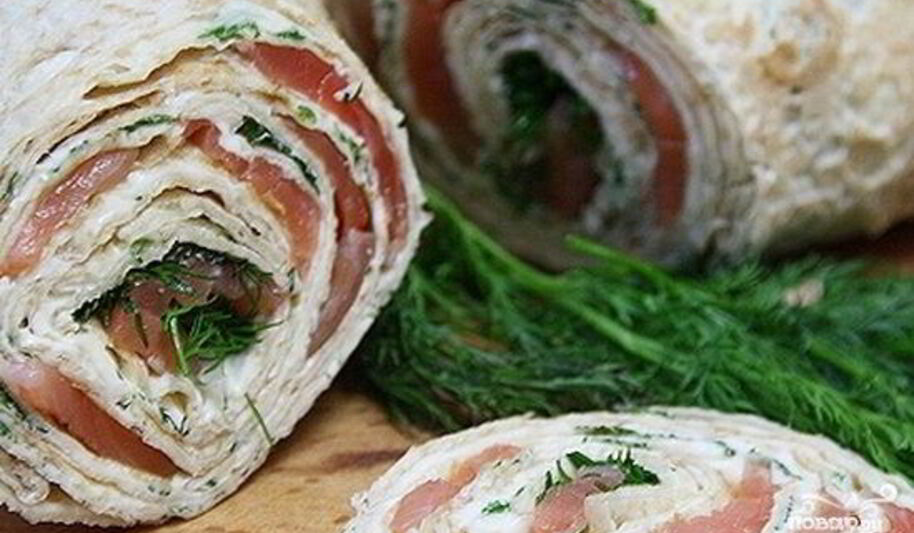 Рецепт лаваша с лососем