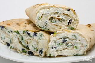 Лаваш с творогом и зеленью