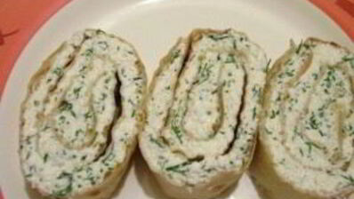 лаваш с творогом и зеленью