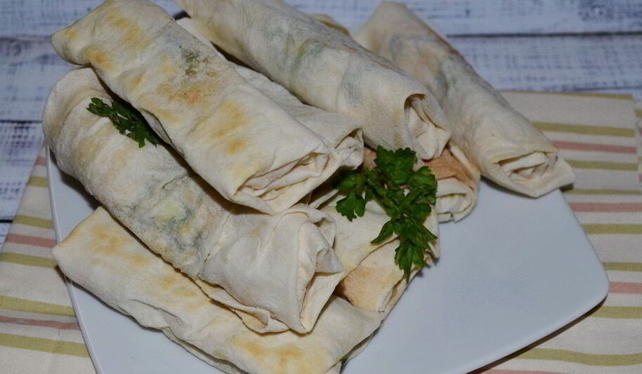 Рецепт рулетиков из лаваша