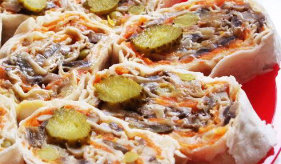 Рецепт рулетов иза лавашей вегетарианских