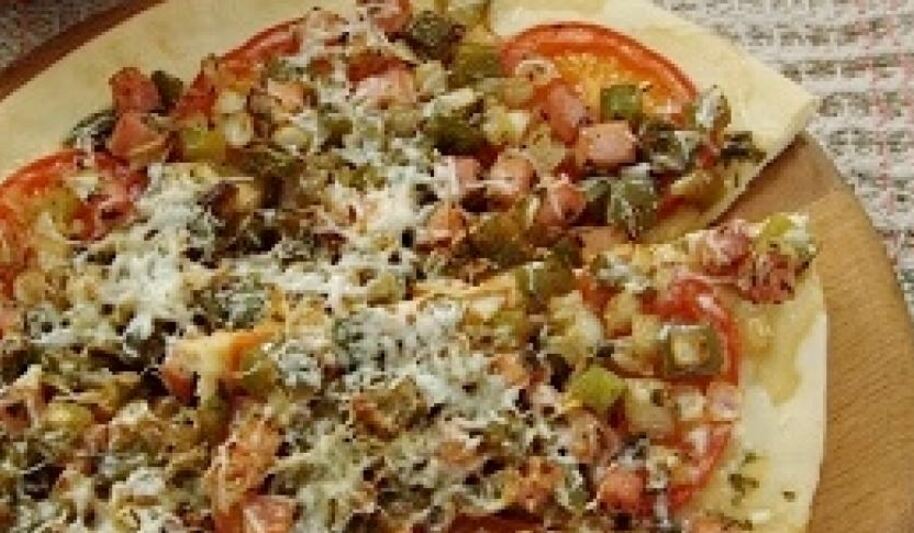 Рецепт лепешки с овощами и ветчиной