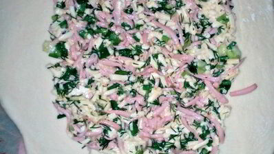 лепешки на кефире с начинкой