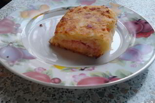 Лепешки на кефире с ветчиной