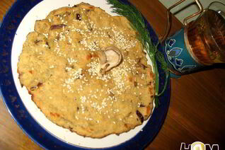 Соевая лепешка с вешенками