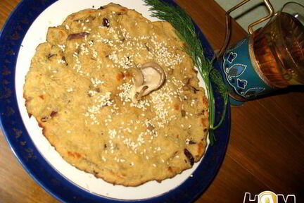 Соевая лепешка с вешенками