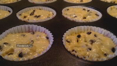 банановые маффины с шоколадом