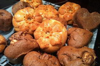 Имбирные маффины с грушами