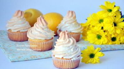лимонные маффины с курдом и меренгой