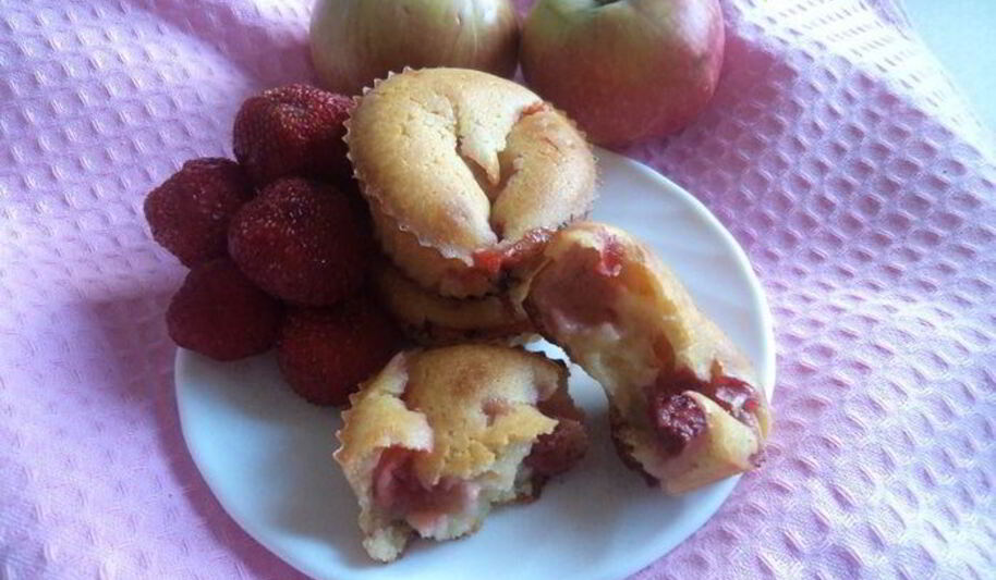 Рецепт маффинов с клубникого