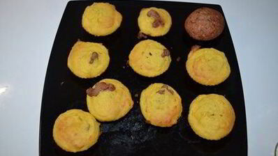 тыквенные маффины с шоколадной начинкой