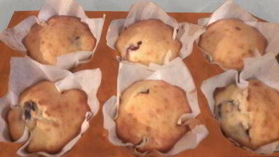 вишневые маффины со сливками